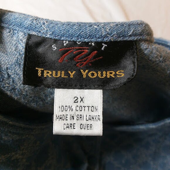 YOURS TRULY Vintage Floral Denim Jacquard Adjustable Cottagecore Western Midi 2X - Picture 11 of 12